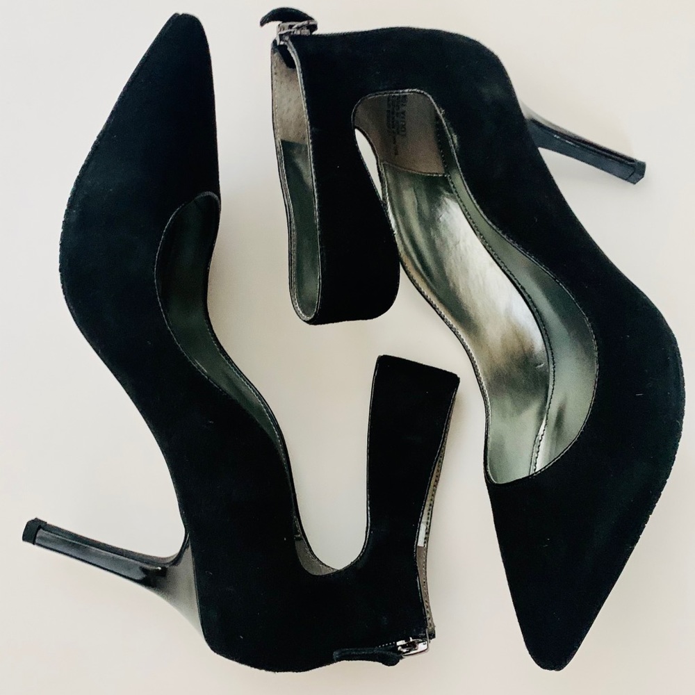 Levity Black Suede Heels